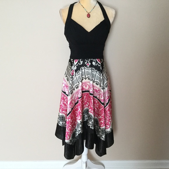 Signature by Sangria Dresses & Skirts - Sangria Asymmetrical Halter Scarf Dress